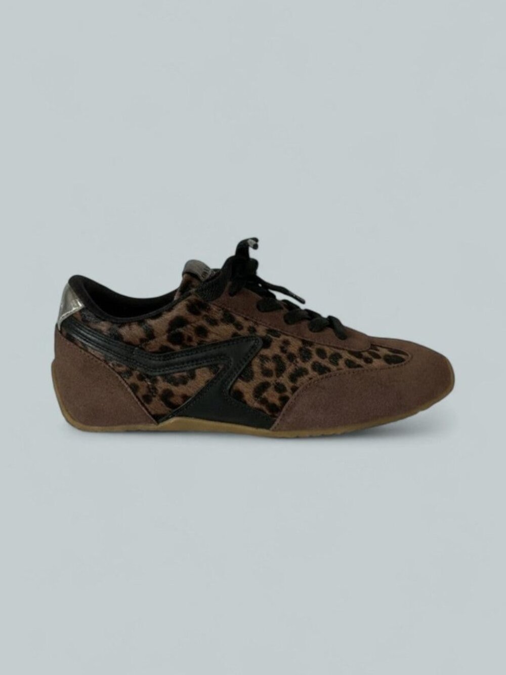 Women's Retro Running Sneakers - Leopard Mocha